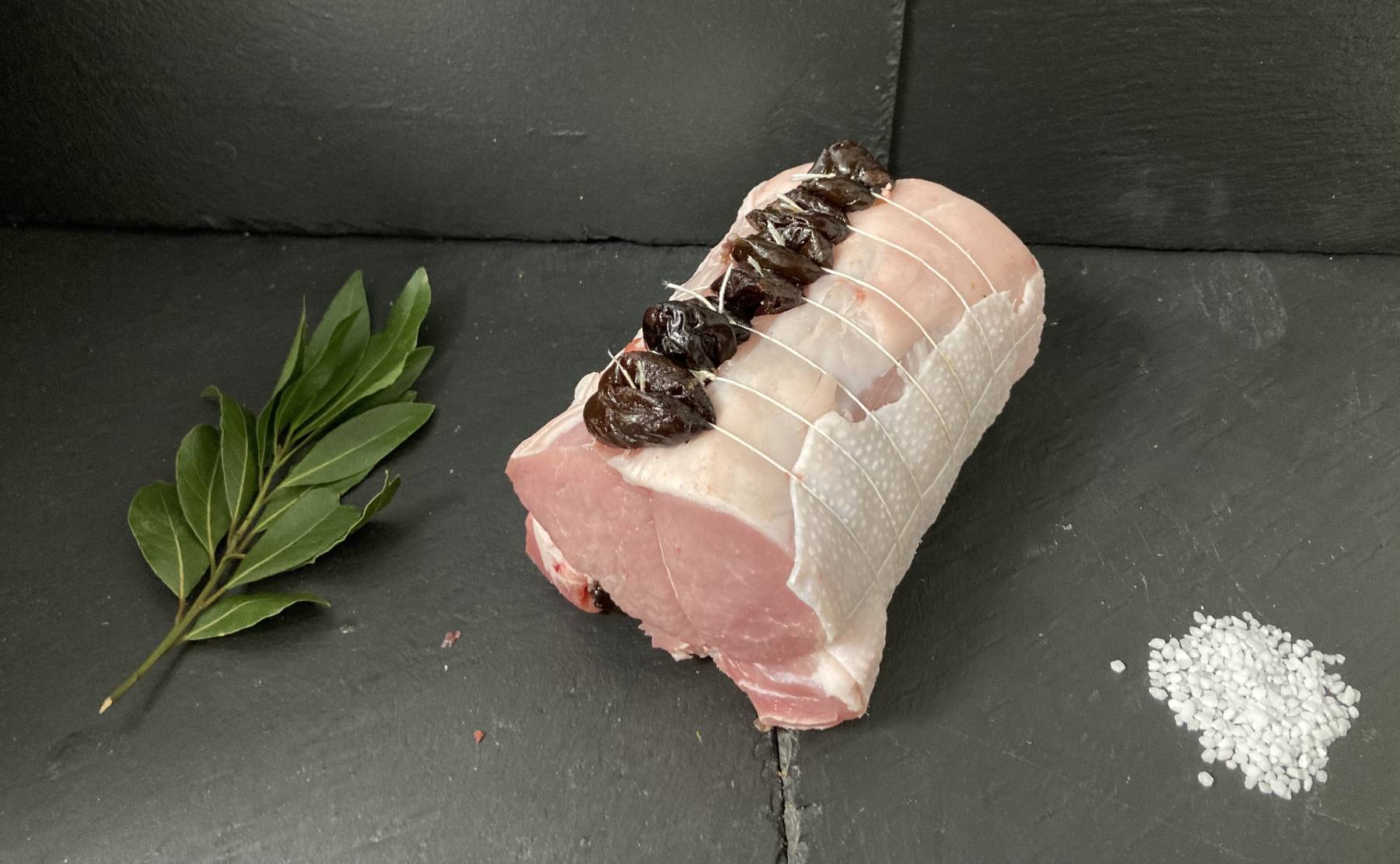 Rôti de porc pruneaux pour 2 (200gr/pers env)