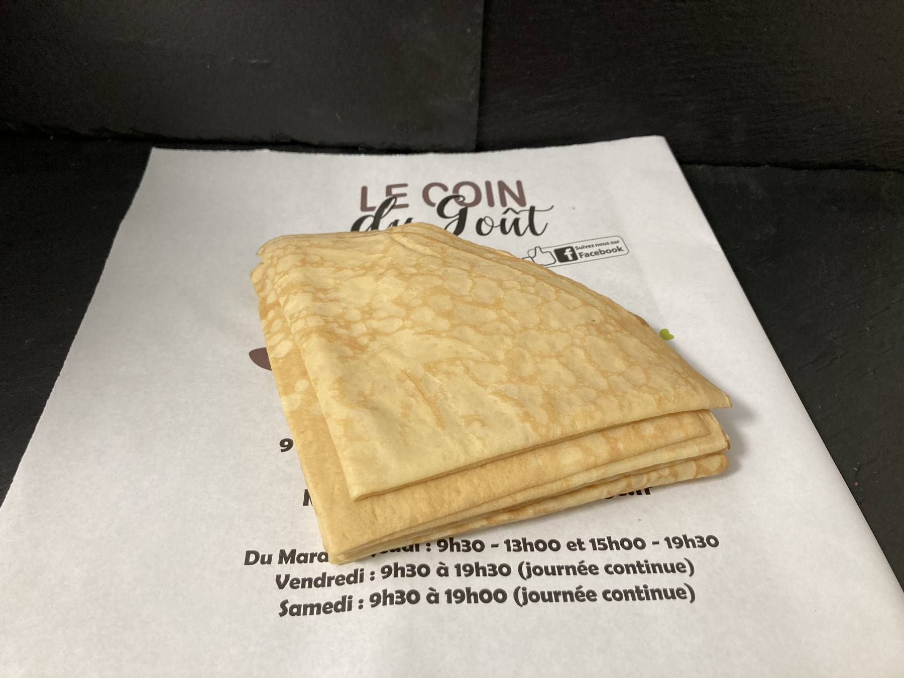 Crêpes (vendu par 6) : vendredi/samedi uniquement 