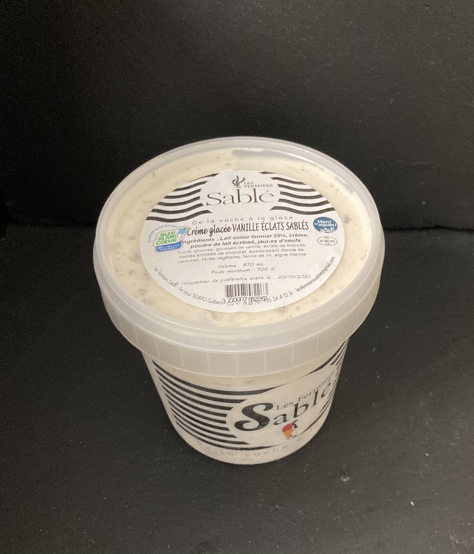 GLACE VANILLE AUX ECLATS DE SABLE 650 GR